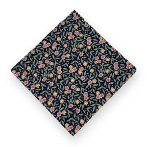 ⚜️New⚜️ Dark Navy Rustic Style Floral Print Pocket Square Handkerchief